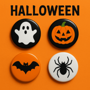 4x Halloween placka 58 mm – originální set